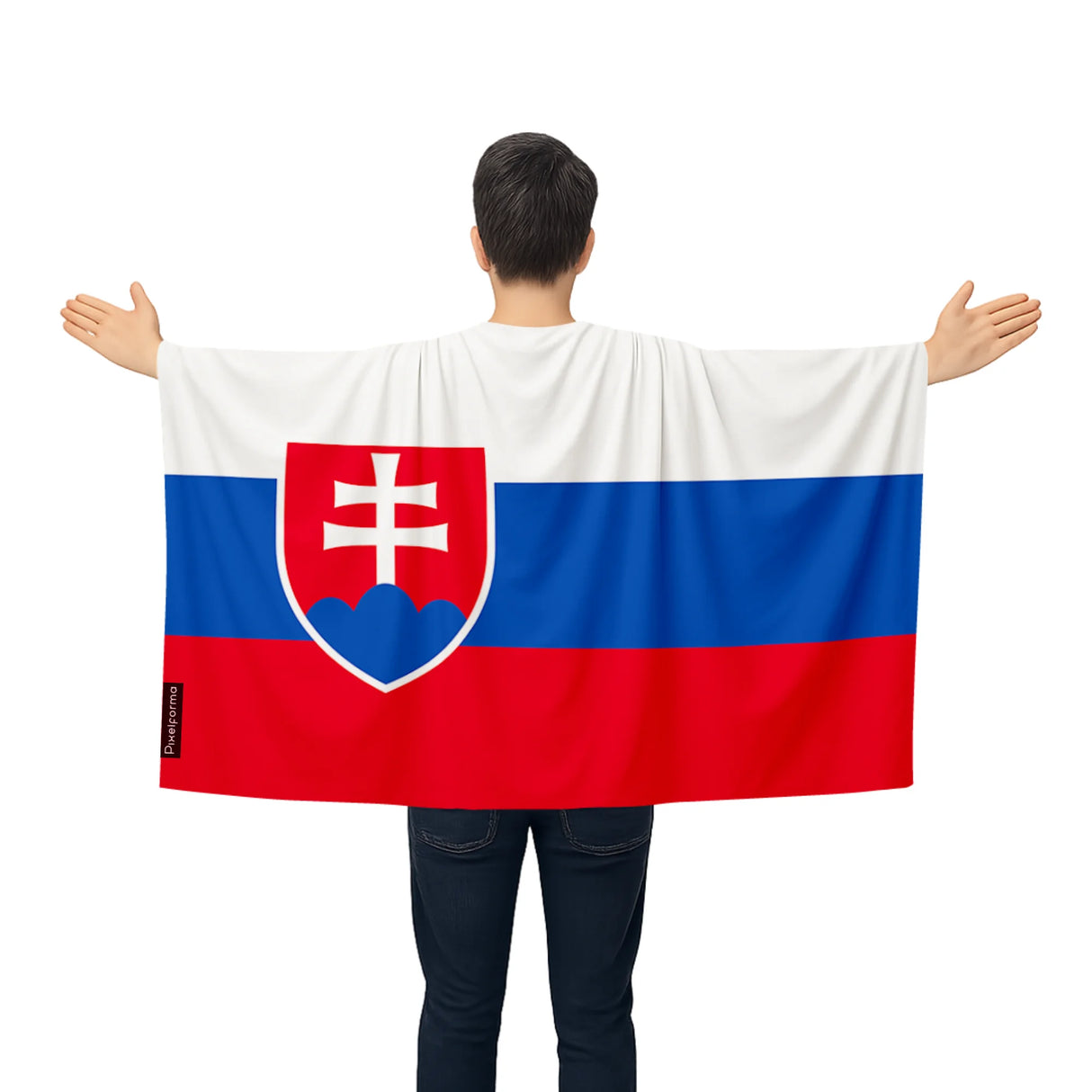 Cape drapeau slovaquie en polyester léger à enfiler