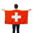 Cape drapeau suisse polyester léger à enfiler événements sportifs