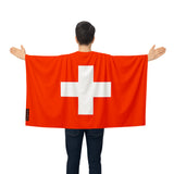 Cape drapeau suisse polyester léger à enfiler événements sportifs