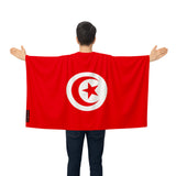 Cape drapeau tunisie polyester léger pour événements sportifs