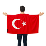 Cape drapeau turquie polyester léger pour événements sportifs