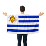 Cape drapeau uruguay polyester léger à enfiler événement sportif