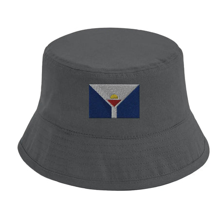 Chapeau bob drapeau de saint-martin antilles française - pixelformaflag