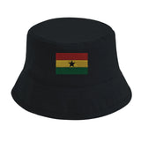Chapeau bob drapeau ghana coton brodé léger et tendance