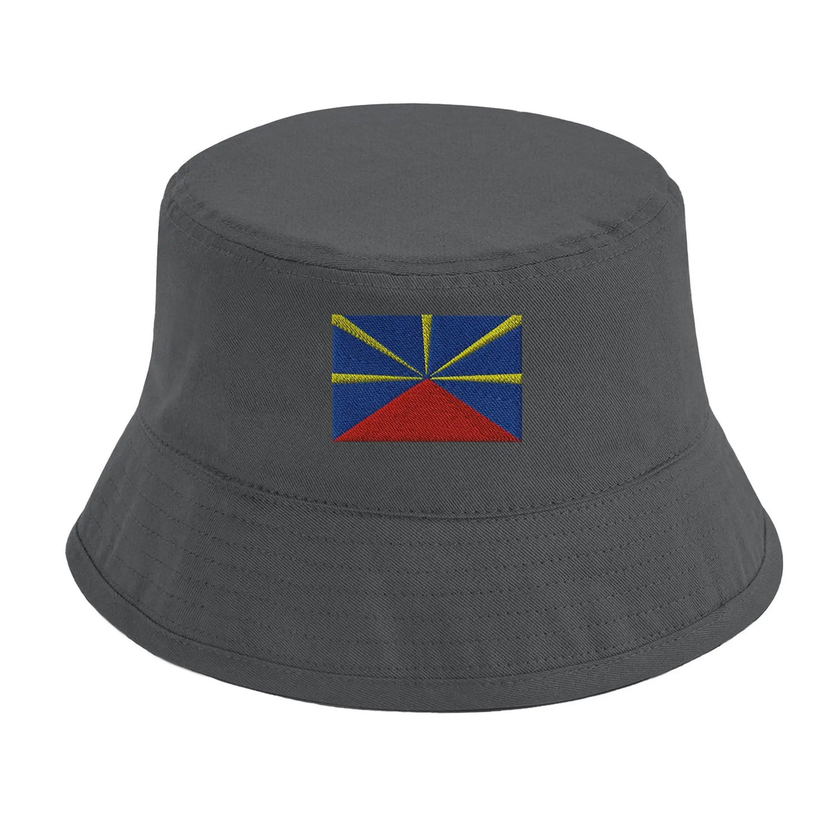 Chapeau bob drapeau la réunion coton brodé léger respirant