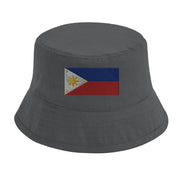 Chapeau bob drapeau philippines coton brodé respirant