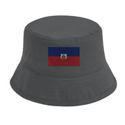 Chapeau bob haïti coton brodé couleurs drapeau léger