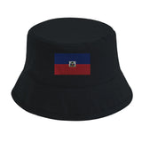Chapeau bob haïti coton brodé couleurs drapeau léger