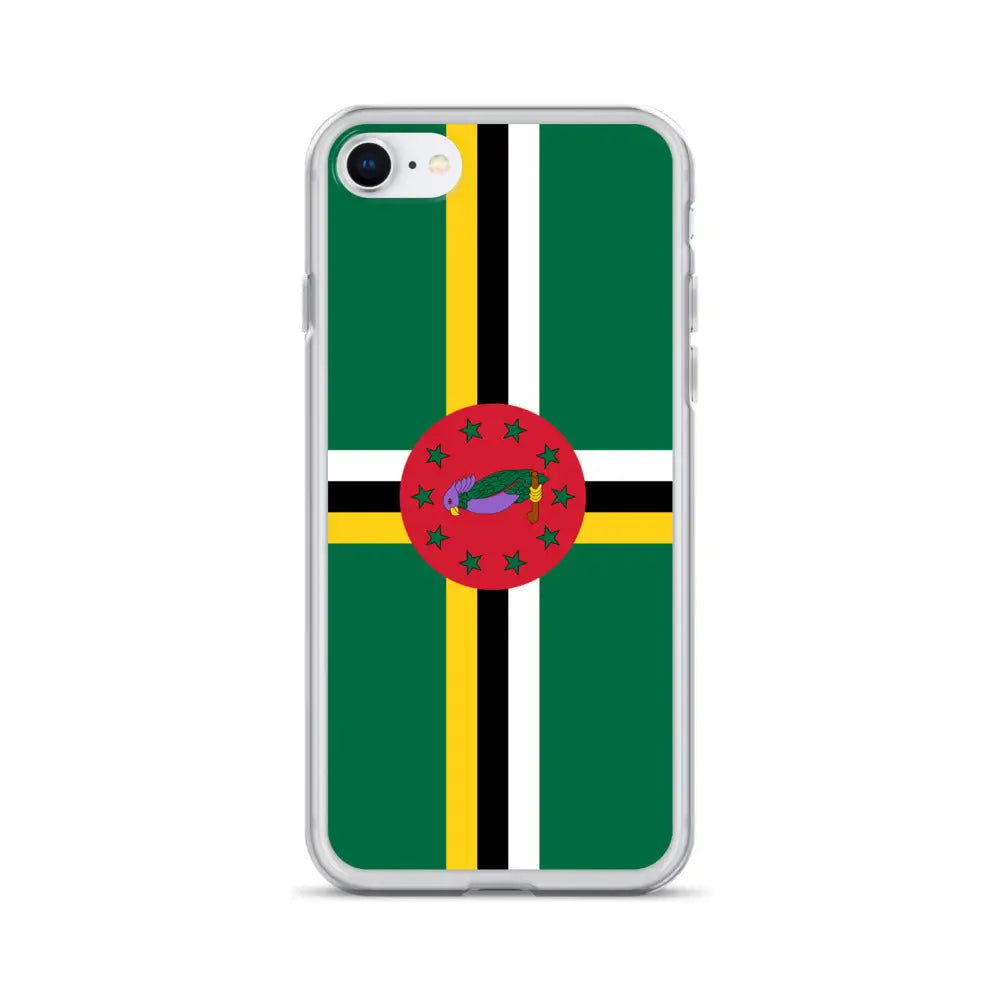 Coque iphone drapeau dominique souple antichoc transparente