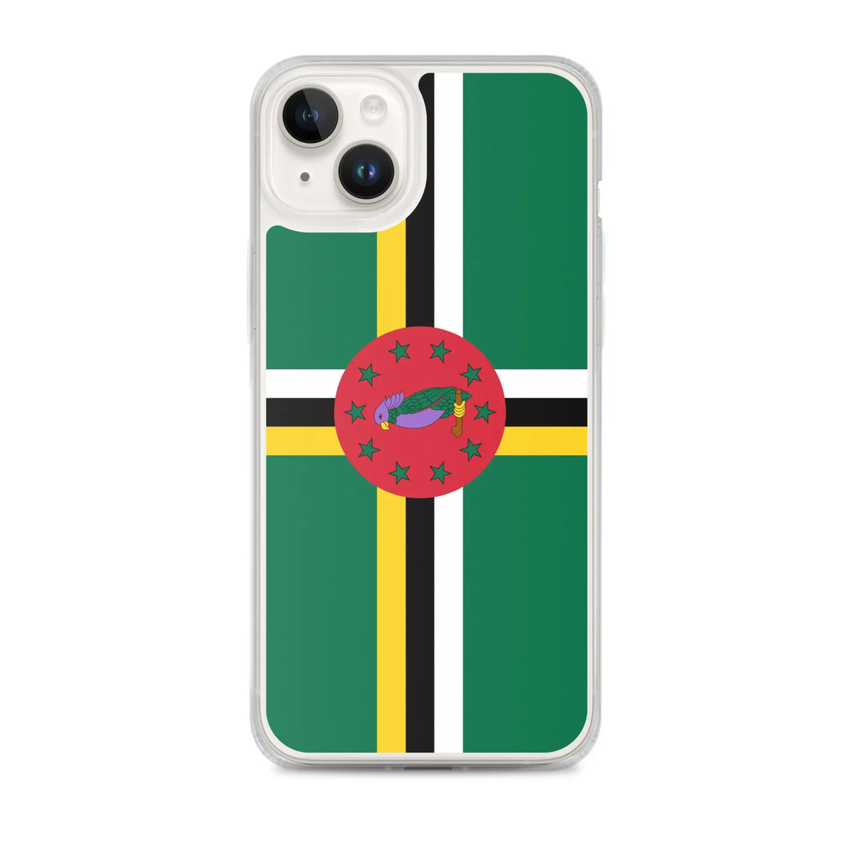 Coque iphone drapeau dominique souple antichoc transparente