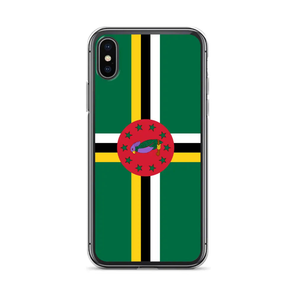 Coque iphone drapeau dominique souple antichoc transparente
