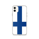 Coque iphone drapeau finlande souple antichoc transparente