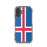 Coque iphone drapeau islande souple antichoc transparente