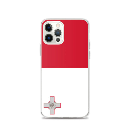 Coque iphone drapeau malte souple antichoc transparente