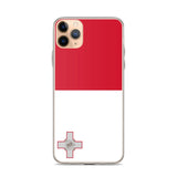 Coque iphone drapeau malte souple antichoc transparente