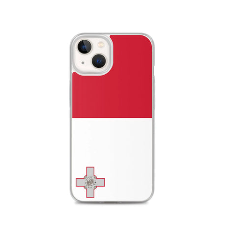 Coque iphone drapeau malte souple antichoc transparente