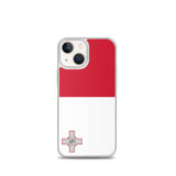Coque iphone drapeau malte souple antichoc transparente