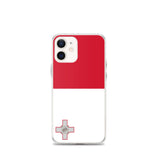 Coque iphone drapeau malte souple antichoc transparente