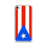 Coque iphone drapeau porto rico souple antichoc transparente