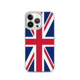 Coque iphone drapeau royaume-uni souple antichoc transparente