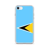 Coque iphone drapeau sainte-lucie souple antichoc transparente
