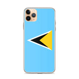 Coque iphone drapeau sainte-lucie souple antichoc transparente