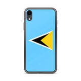 Coque iphone drapeau sainte-lucie souple antichoc transparente