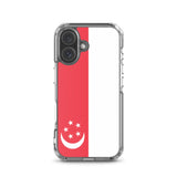 Coque iphone drapeau singapour souple antichoc transparente