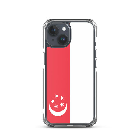 Coque iphone drapeau singapour souple antichoc transparente