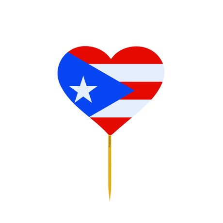 Cure dent Coeur Drapeau de Porto Rico en plusieurs tailles - Pixelforma 