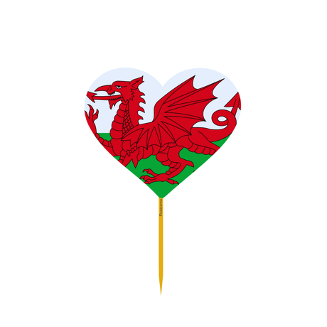 Cure dent Coeur Drapeau du pays de Galles en plusieurs tailles - Pixelforma 