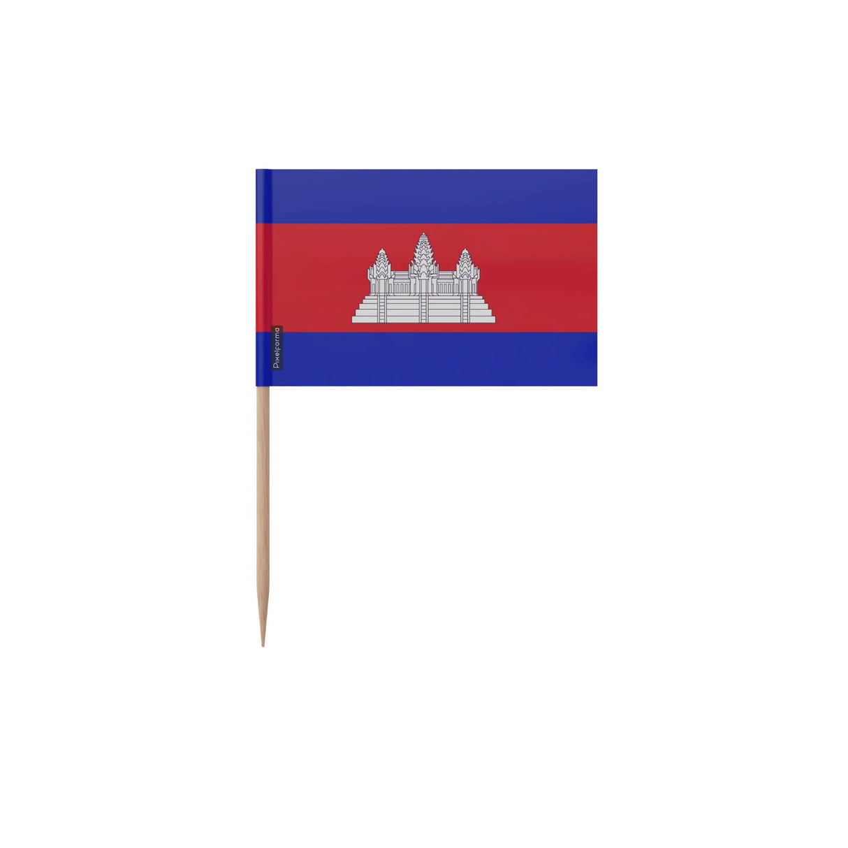 Cure-dents drapeau cambodge plastique adhésif bambou