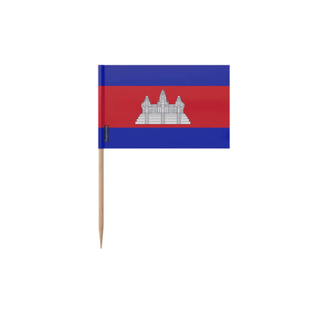 Cure-dents drapeau cambodge plastique adhésif bambou