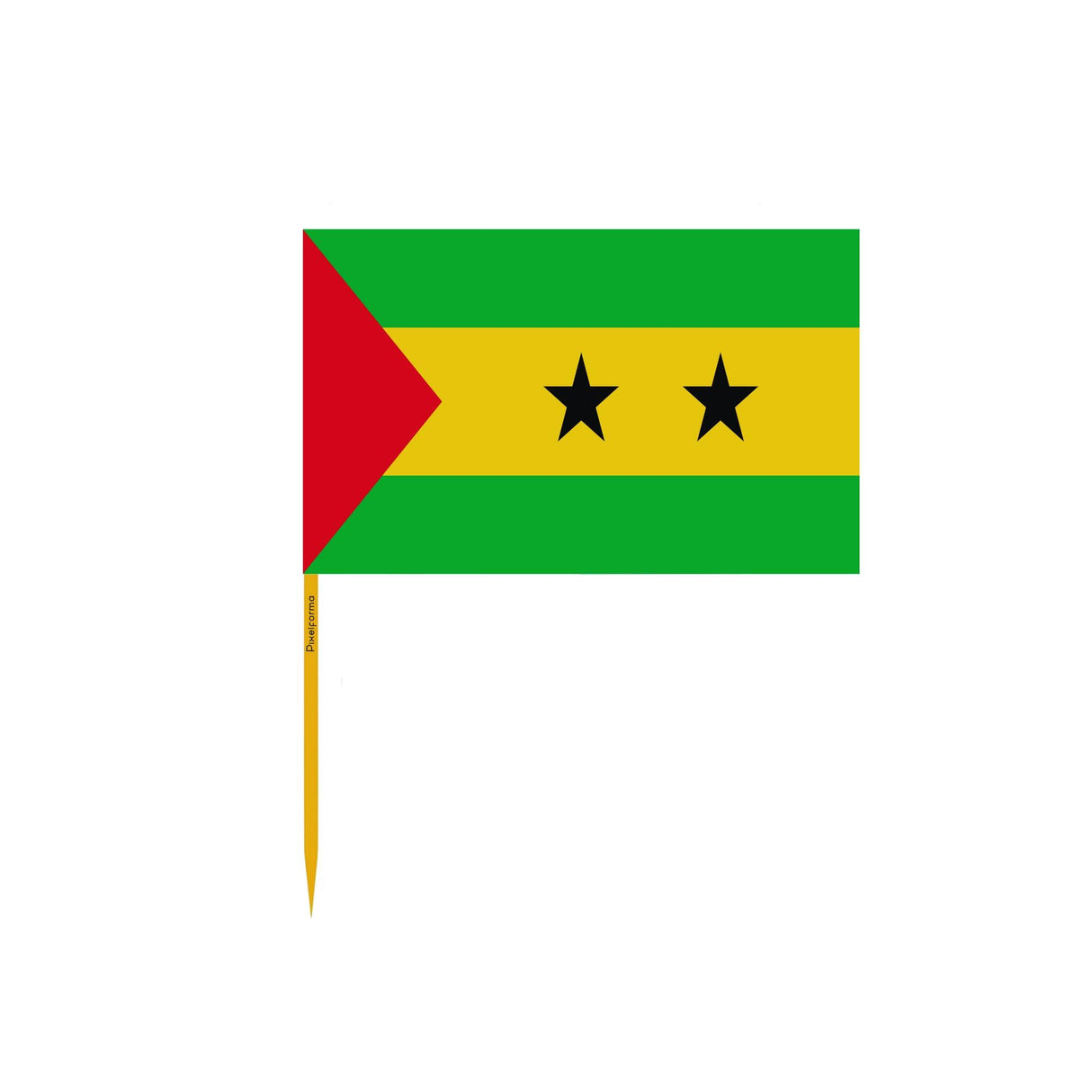 Cure-dents Drapeau de Sao Tomé-et-Principe en plusieurs tailles - Pixelforma