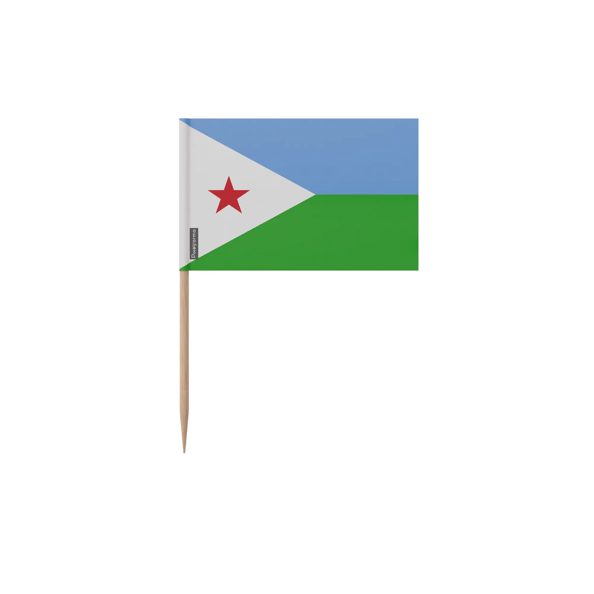Cure-dents drapeau djibouti plastique adhésif bambou