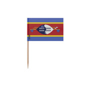Cure-dents drapeau eswatini plastique bâton bambou