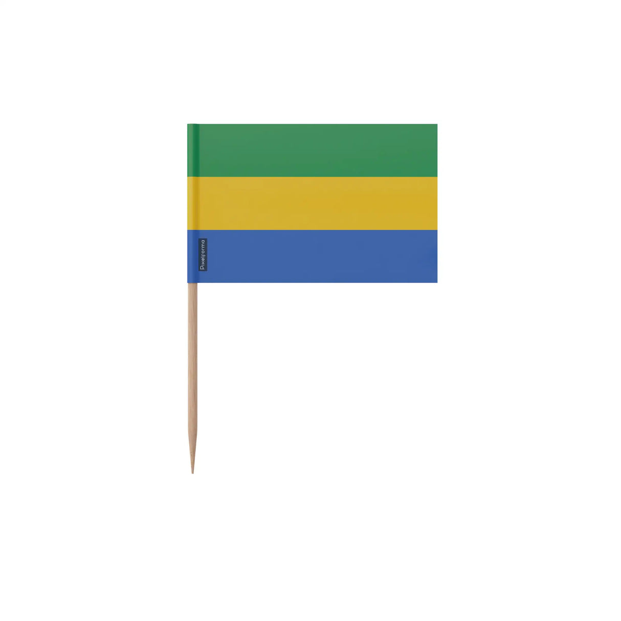 Cure-dents drapeau gabon plastique adhésif bâton bambou