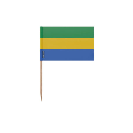 Cure-dents drapeau gabon plastique adhésif bâton bambou
