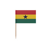 Cure-dents drapeau ghana plastique adhésif bâton bambou