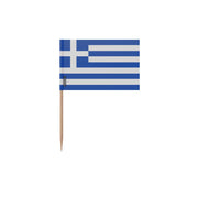 Cure-dents drapeau grèce plastique adhésif bâton bambou