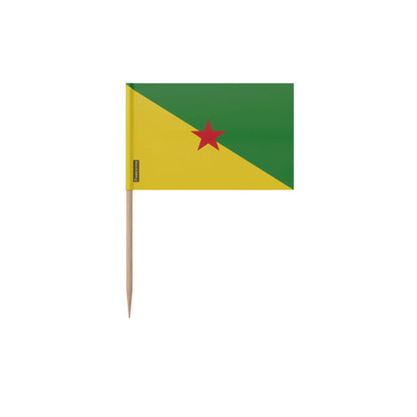 Cure-dents drapeau guyane plastique adhésif bâton bambou