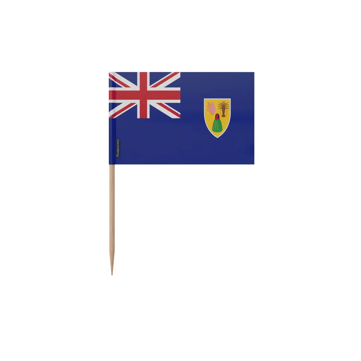 Cure-dents drapeau îles turques-et-caïques en plusieurs tailles - pixelforma