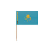 Cure-dents drapeau kazakhstan bambou plastique adhésif