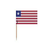 Cure-dents drapeau liberia plastique adhésif bâton bambou