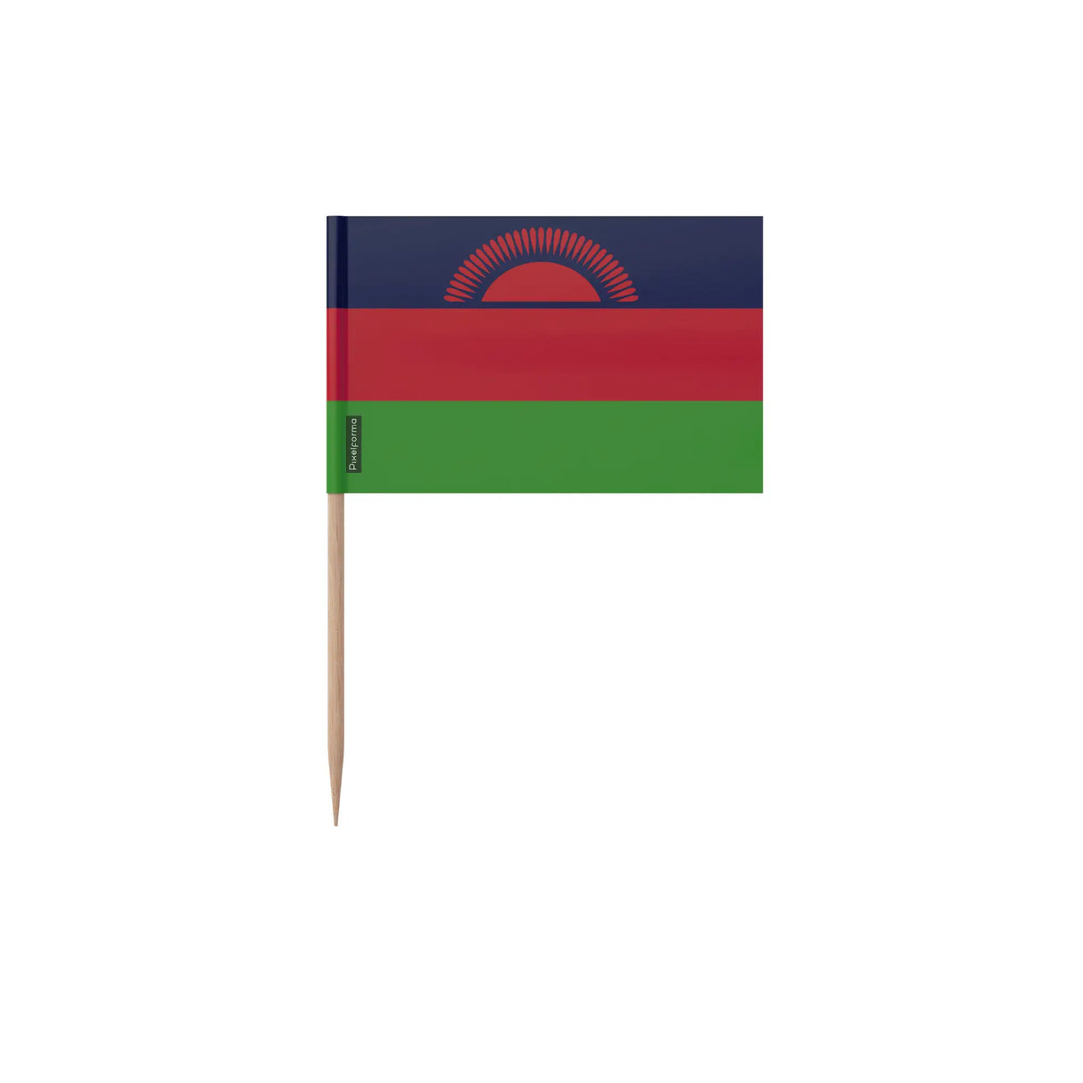 Cure-dents drapeau malawi plastique adhésif sur bambou