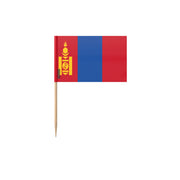 Cure-dents drapeau mongolie plastique adhésif bâton bambou