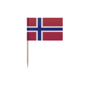 Cure-dents drapeau norvège bambou plastique décoratif
