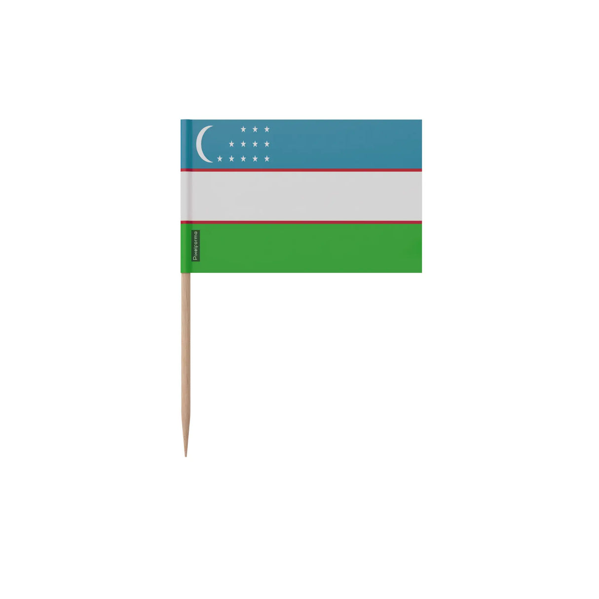 Cure-dents drapeau ouzbékistan plastique bâton bambou