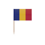 Cure-dents drapeau roumanie plastique bâton bambou