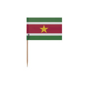 Cure-dents drapeau suriname plastique adhésif bambou